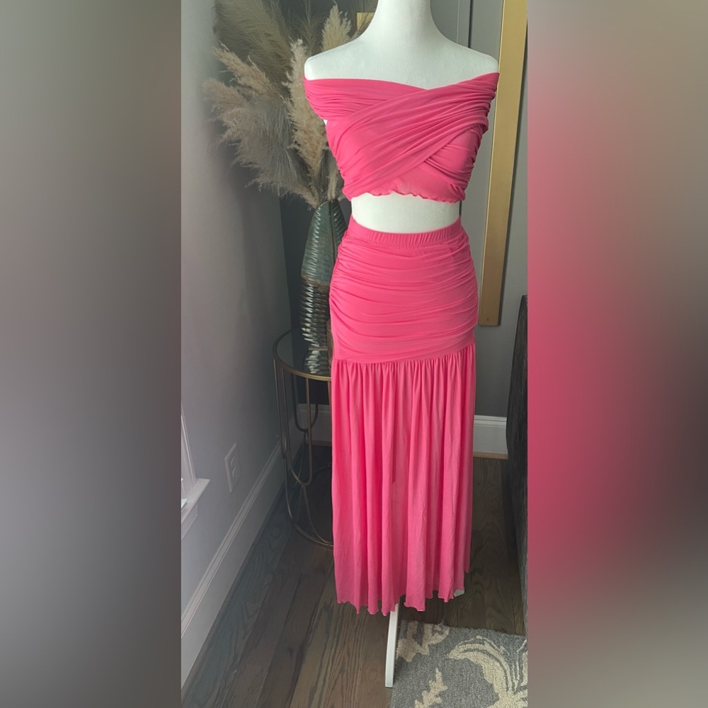 2pc Haute Pink Draped Situation